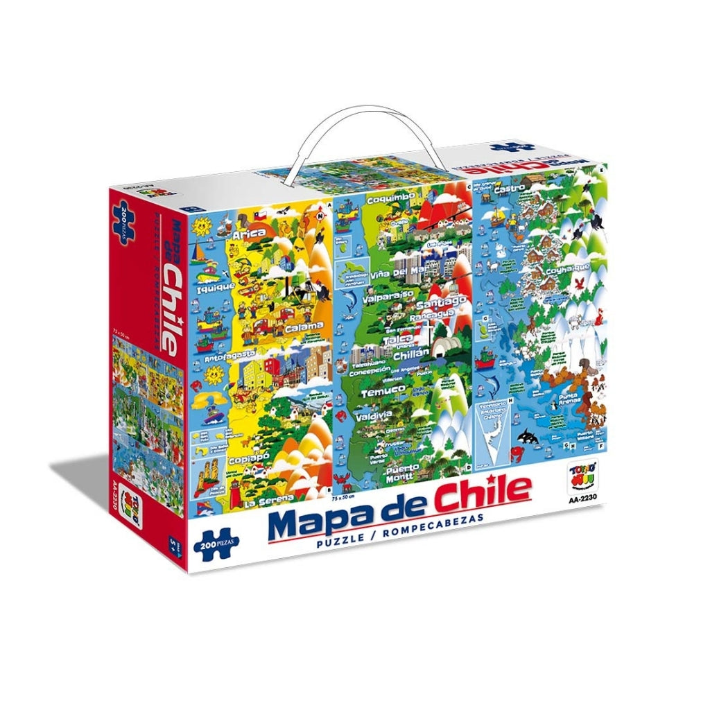 Puzzle 200 Piezas Mapa De Chile Tienda Copec