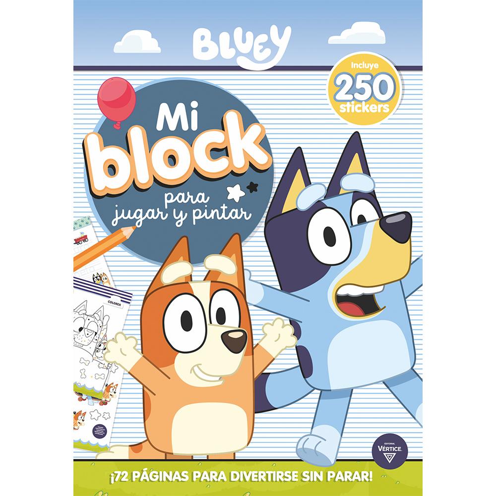 Block De Actividades 72Pag + 250 Stickers Bluey