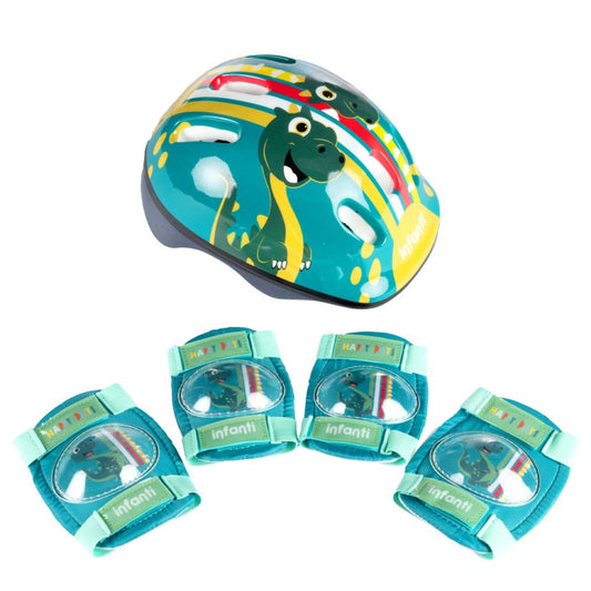 Set De Casco Y Rodilleras Green Infanti