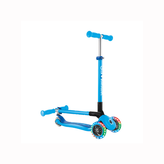 Scooter Infantil Con Luces Led Celeste Globber