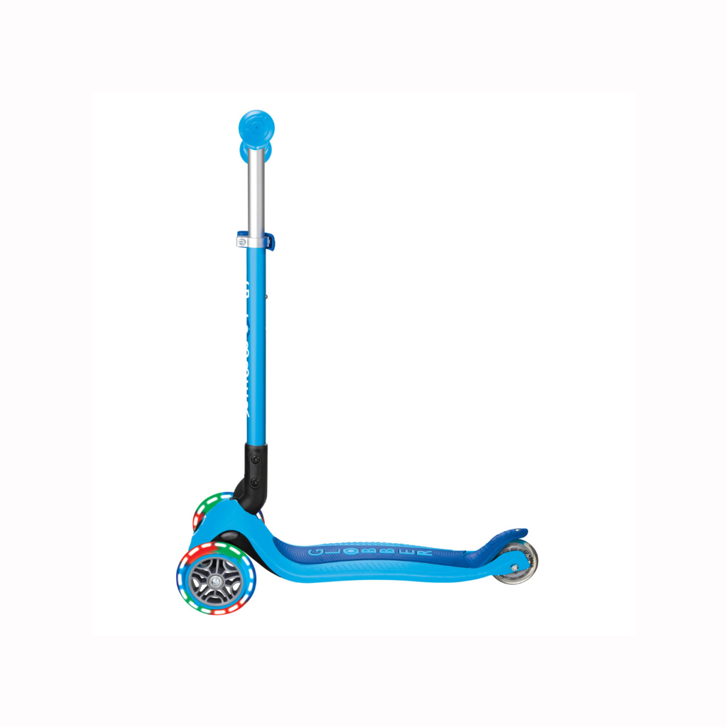 Scooter Infantil Con Luces Led Celeste Globber