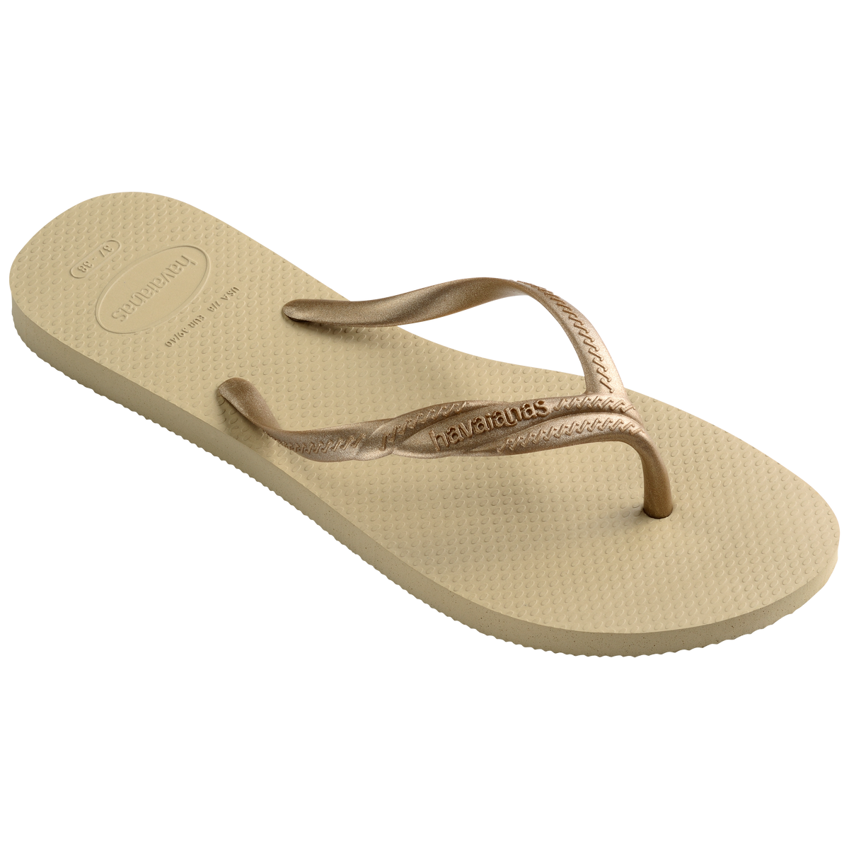 Sandalia Mujer Fantasia Havaiana Dorada