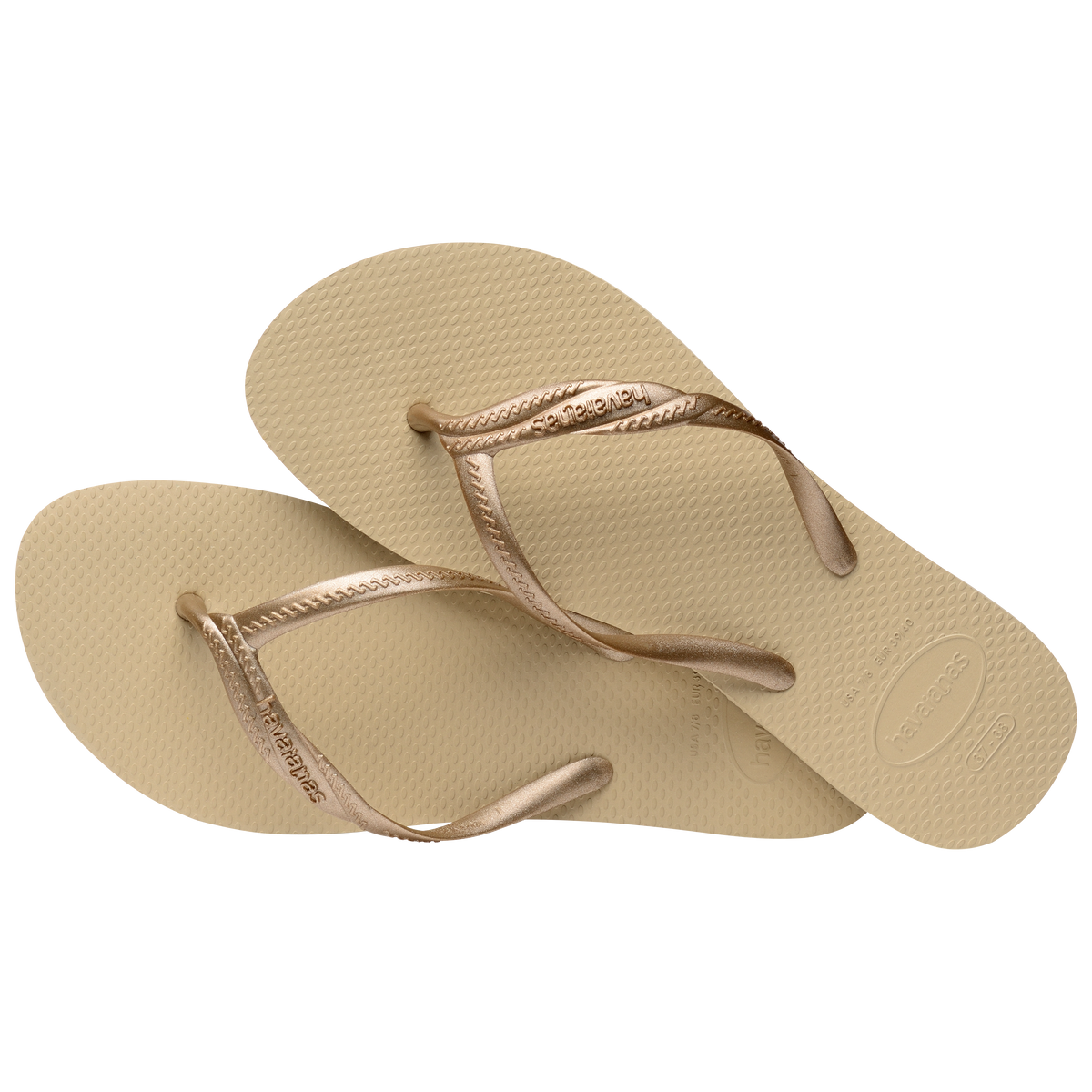 Sandalia Mujer Fantasia Havaiana Dorada