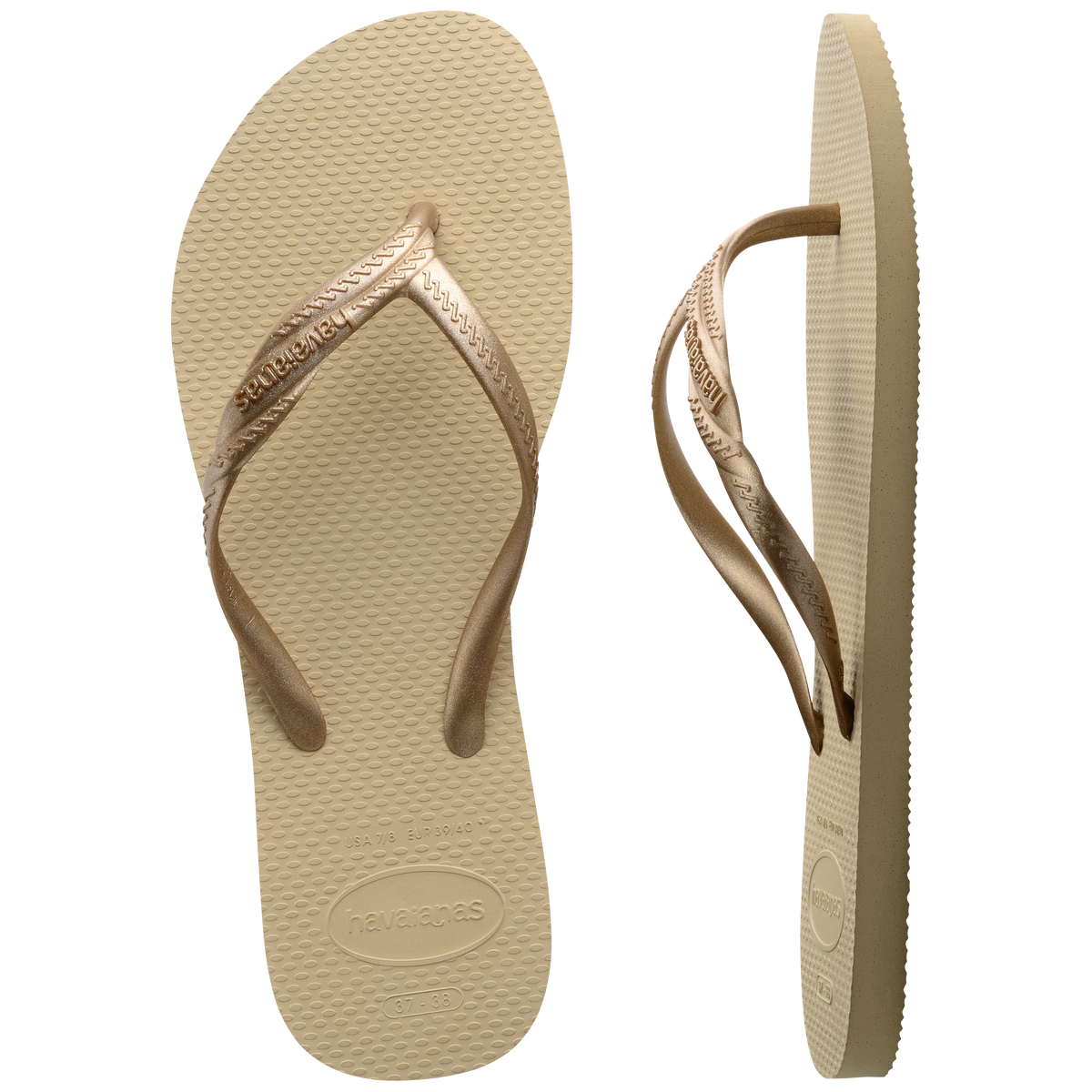 Sandalia Mujer Fantasia Havaiana Dorada