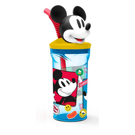 Vaso Con Bombilla Figura 3D Mickey