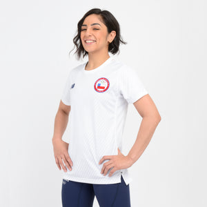 Polera Team Chile Mujer New Balance Blanca