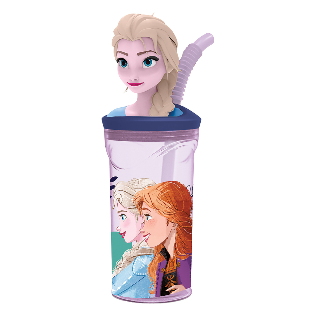 Vaso Con Bombilla Figura 3D Frozen