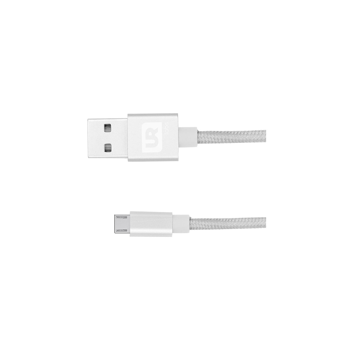 Fabric Micro USB Cable 1m Silver