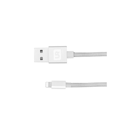 Fabric MFI Lightning USB Cable 1m Silver