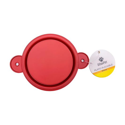 Plato Plegable Silicona M Rojo