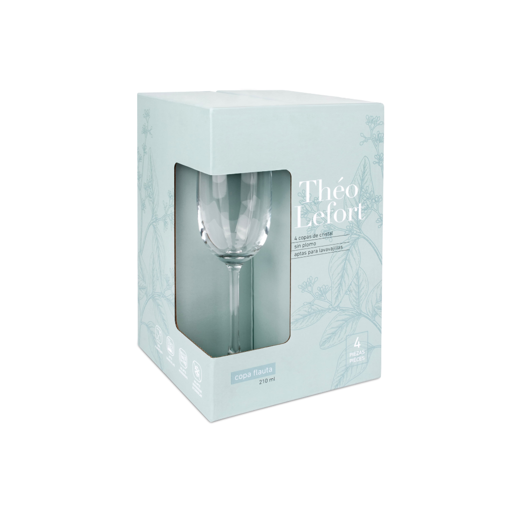 Pack de 4 Copas Flauta Cristal