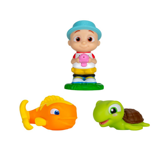 Figuras de Baño CoComelon (Pez, Tortuga y JJ)