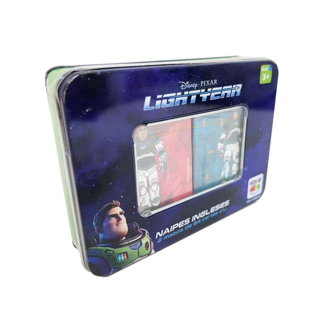 Juego Naipes Ingles Caja Metalica Lightyear