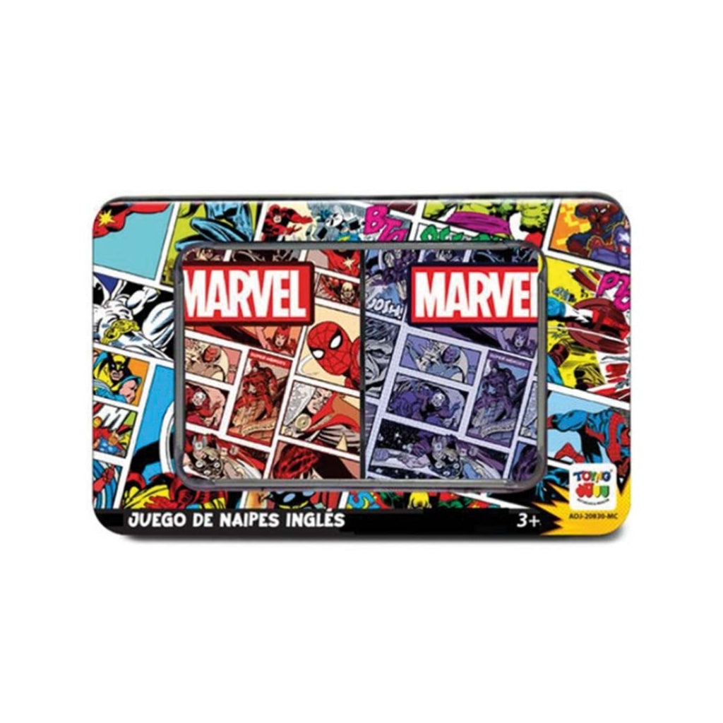 Juego Naipes Ingles Caja Metálica Marvel Comic