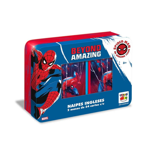 Juego Naipes Ingles Caja Metálica Spiderman