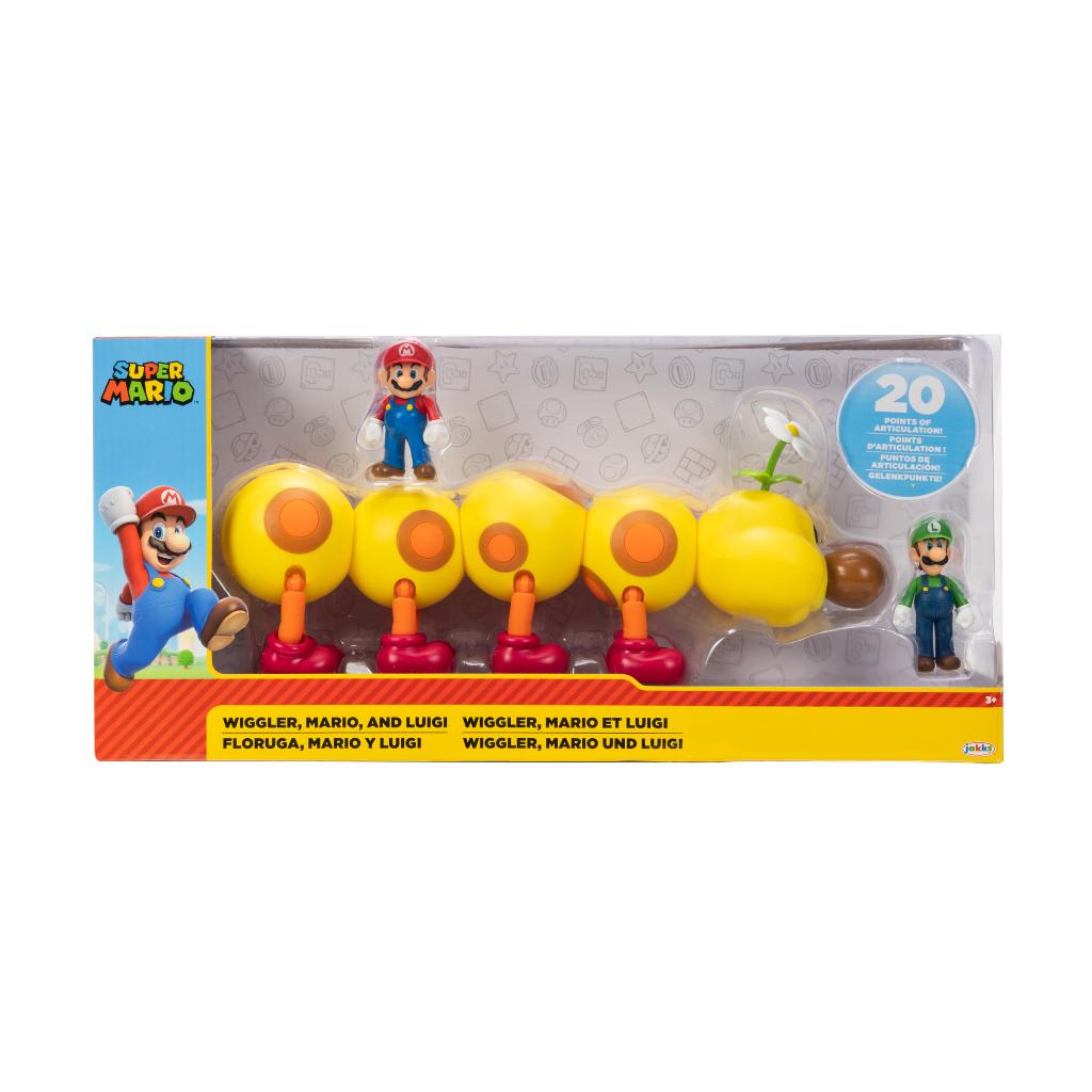 Nintendo Super Mario Wiggler, Mario, And Luigi Action Figure Set