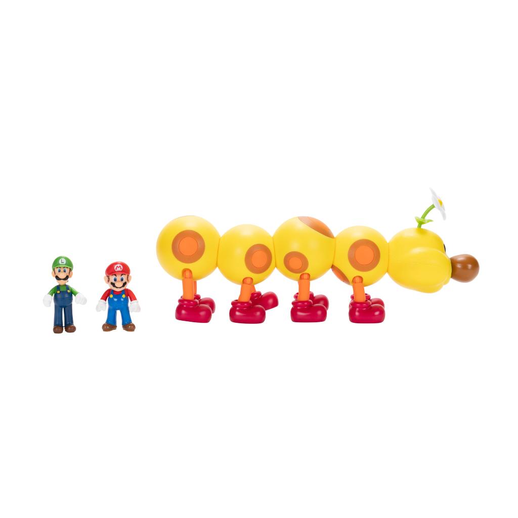 Nintendo Super Mario Wiggler, Mario, And Luigi Action Figure Set