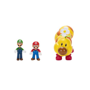 Nintendo Super Mario Wiggler, Mario, And Luigi Action Figure Set