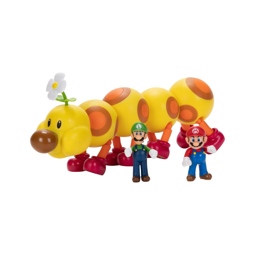 Nintendo Super Mario Wiggler, Mario, And Luigi Action Figure Set