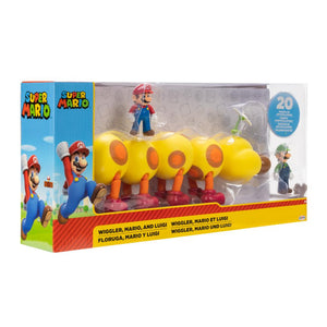 Nintendo Super Mario Wiggler, Mario, And Luigi Action Figure Set