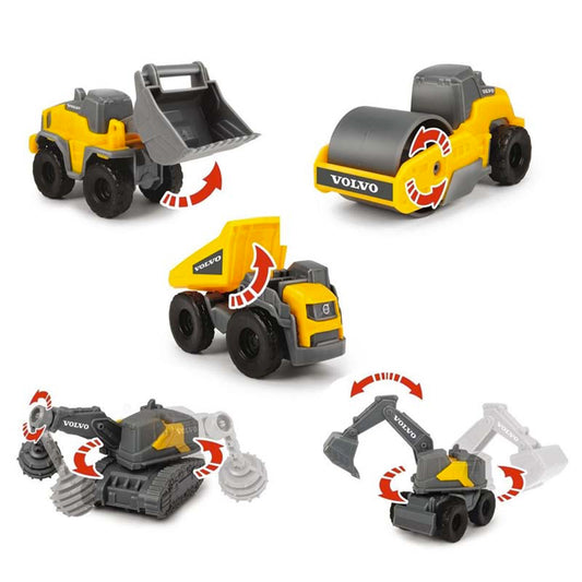 Dickie Volvo Micro Work Vehicles, 5 pcs