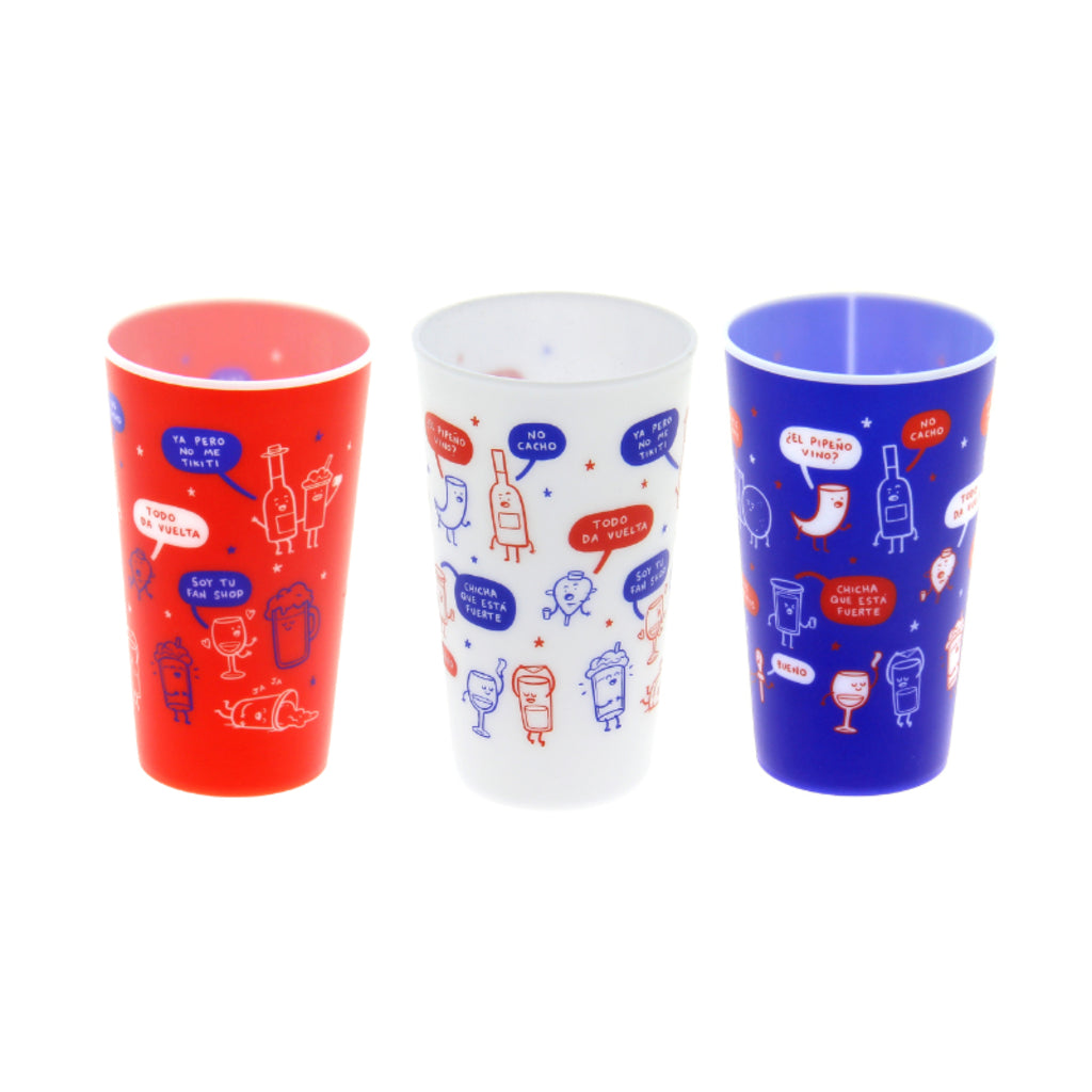 Vaso Reutilizable Dieciochero Ingesman 480 Ml X 3 Pcs