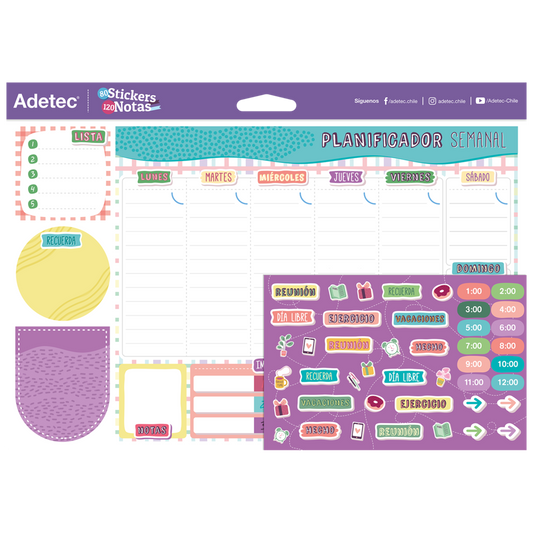 Planificador Semanal Aderec - Stickers Y Notas Adhesivas