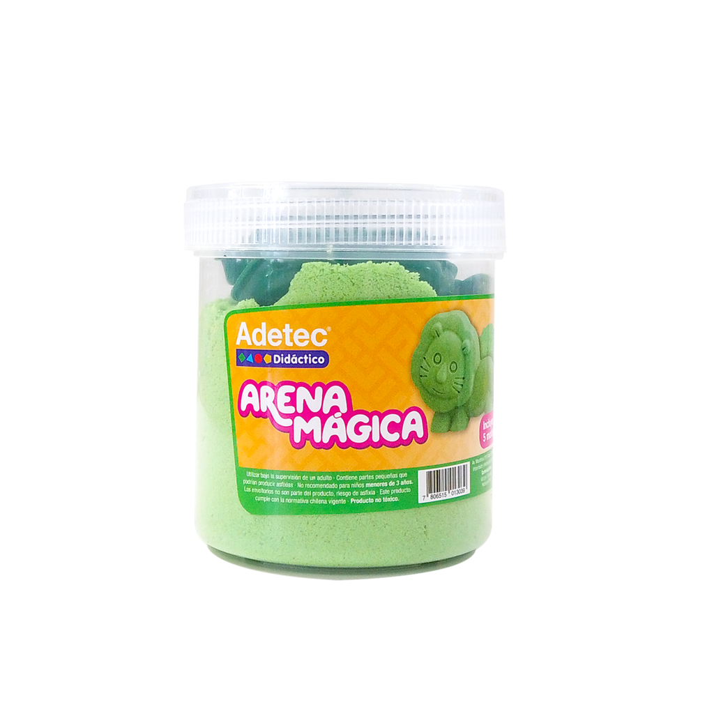 Arena Mágica Color Verde - 450 Grs 6/Moldes