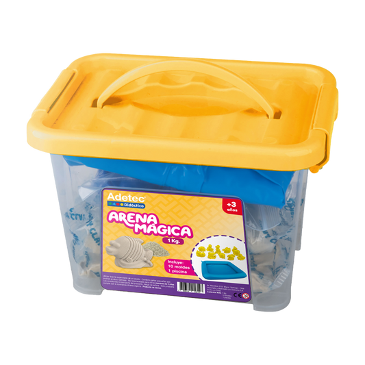 Arena Mágica Adetec - Color Natural 1Kg C/Moldes Y Bandeja