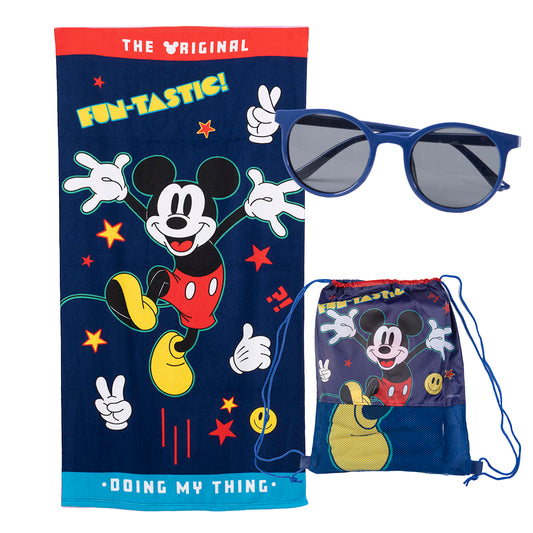 Set Toalla 70X140 Cms + Lentes De Sol UV +Bolso Mickey