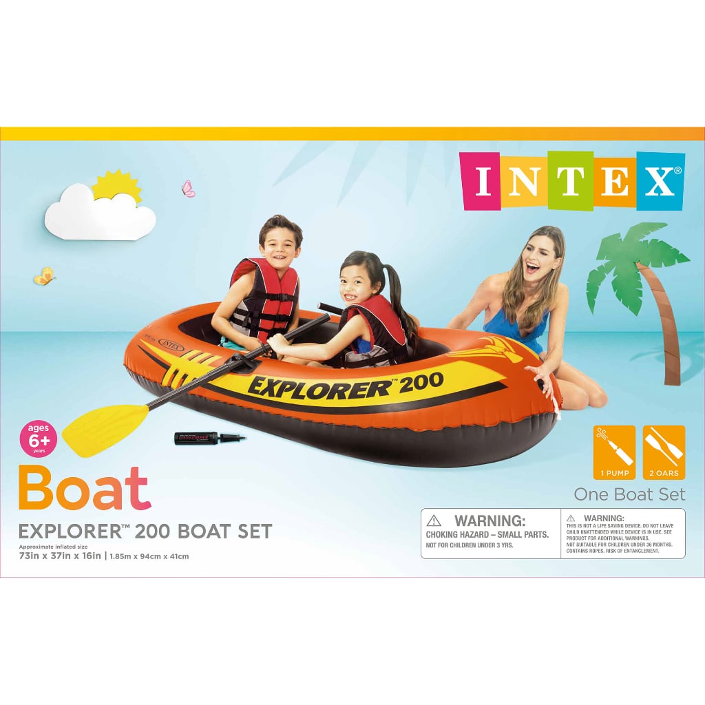 Set Bote Inflable Intex Explorer 200 Para 2 Personas