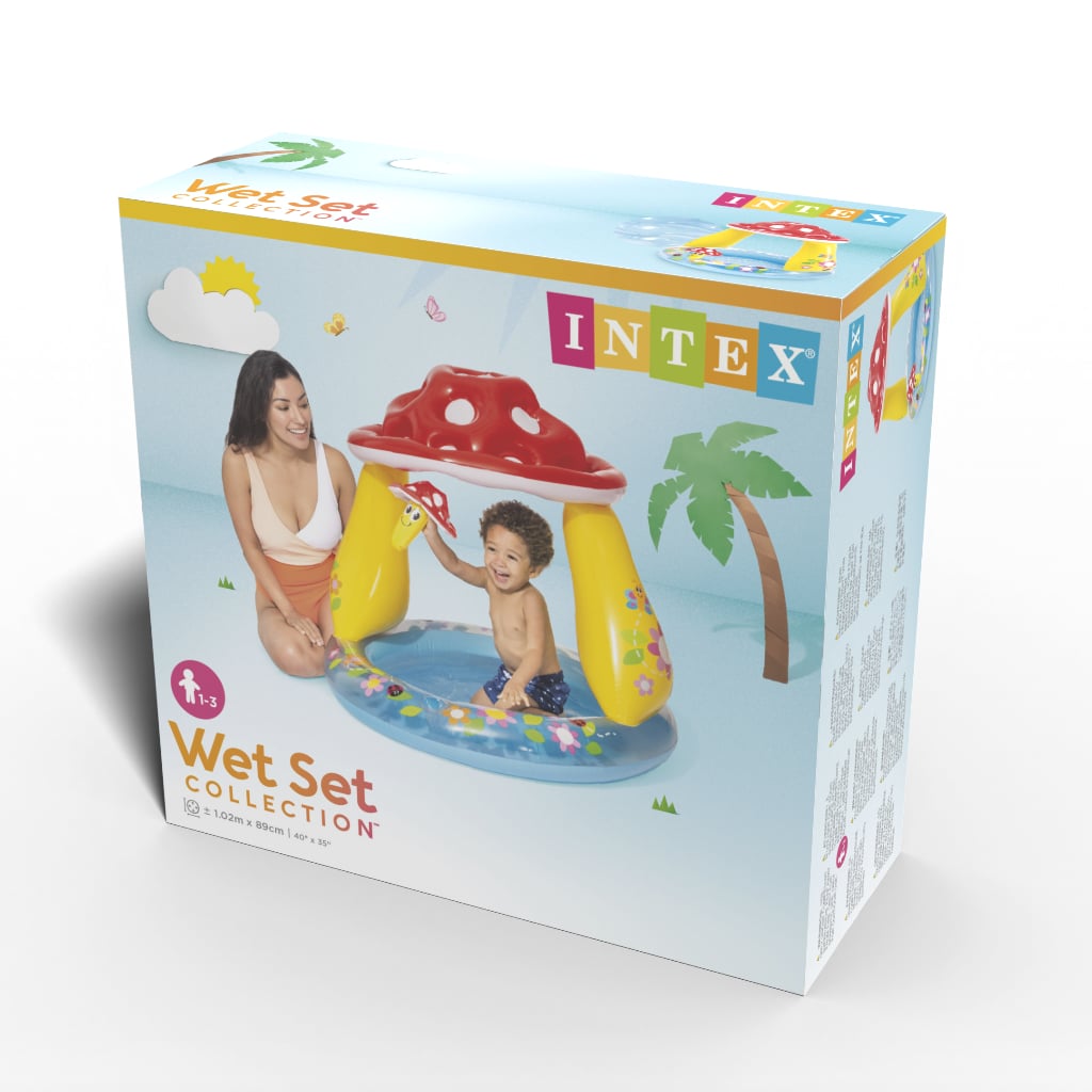 Piscina Infantil Intex Con Parasol Mushroom Para Bebé