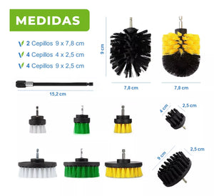 Set 10 Cepillos Limpieza Para Taladro Remuver Auto Hogar Y Tapiz