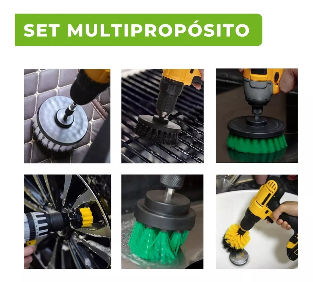 Set 10 Cepillos Limpieza Para Taladro Remuver Auto Hogar Y Tapiz