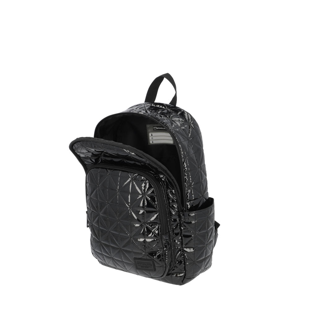 Mochila negra charol on sale