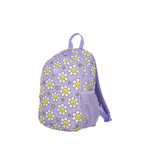 Mochila Saxoline Infantil Homeschool Flores Lila