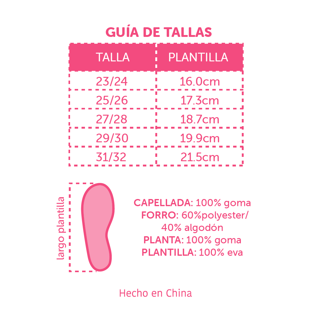 Botas de Agua Infantil Rosada