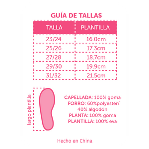 Botas de Agua Infantil Rosada