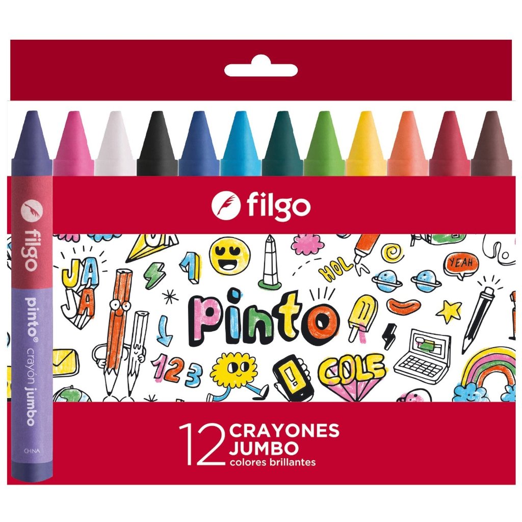 Crayones De Cera Pinto Jumbo / Estuche 12 Surtidos