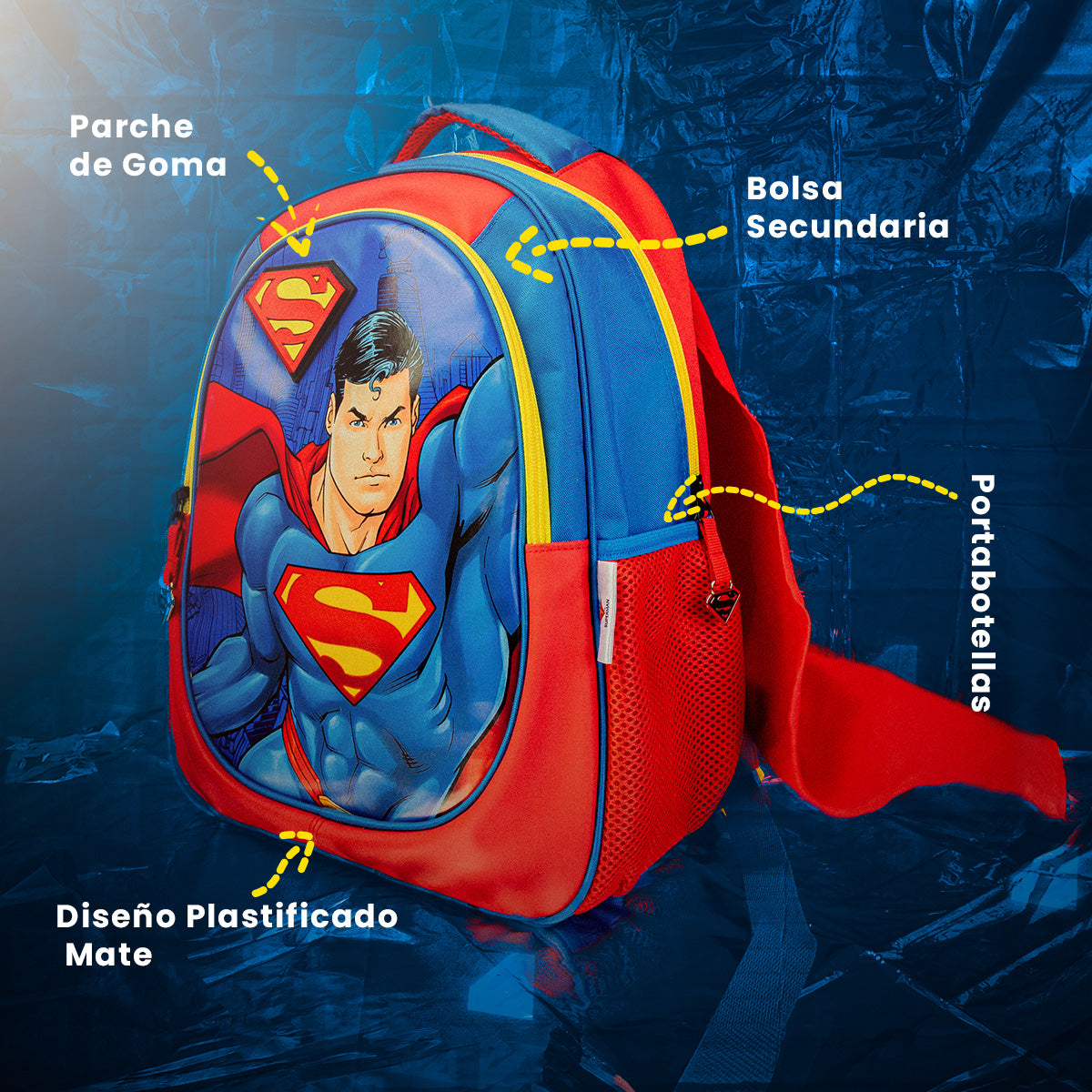 Mochila Superman Con Capa Roja