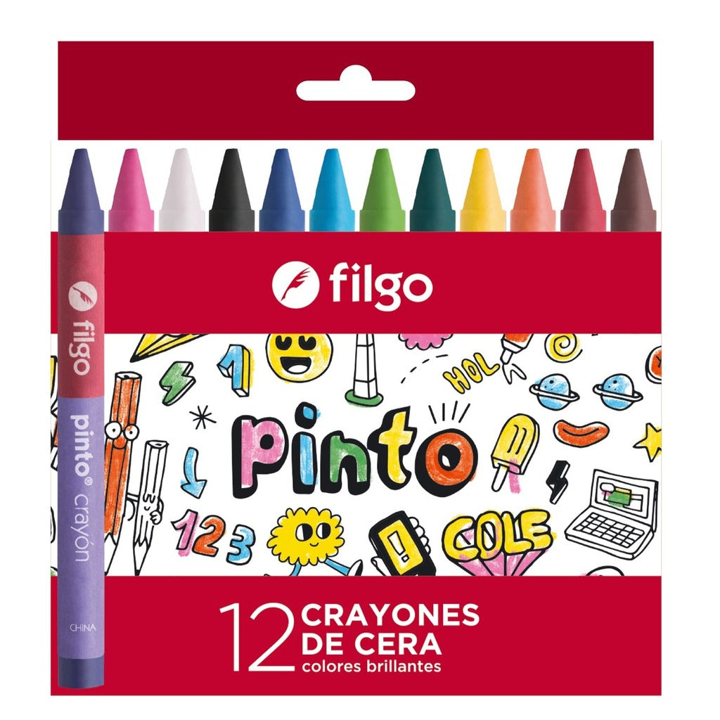 Crayones De Cera Pinto / Estuche 12 Surtido