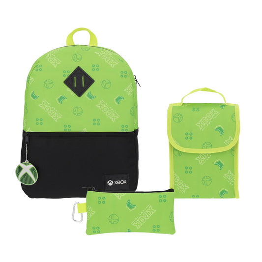 Pack 3 En 1 Mochila, Lonchera Y Estuche Xbox Verde