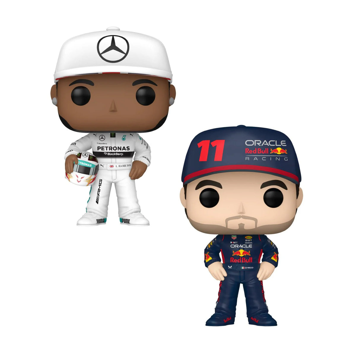 Combo Funko Pop F1 Lewis Hamilton + Checo Pérez