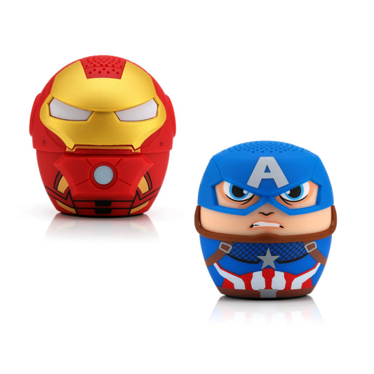 Combo Parlante Bluetooth Portátil Bitty Boomers Marvel Capitán América + Iron Man