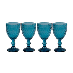 Set 4 vasos de vidrio 350 ml Azul - Tienda Copec